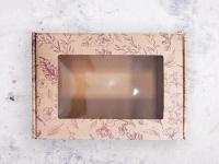 Подарочная коробка с прозрачным окном “Шкатулка” крафт